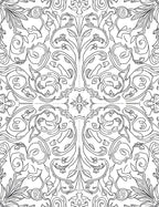 Ornate Floral Scrollwork Pattern Design Rug