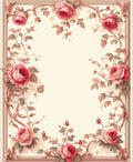 Romantic Rose Vine Scroll Pattern Rug
