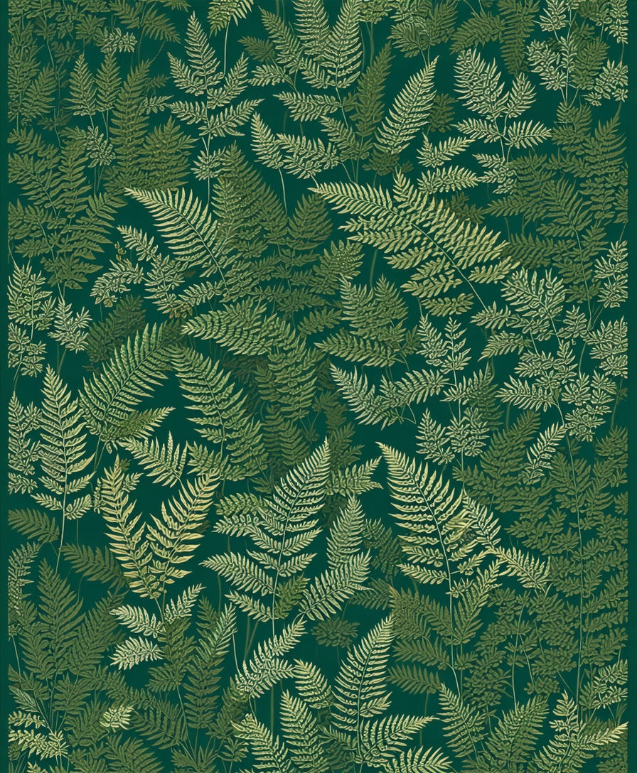 Dark Forest Fern Pattern Design Rug