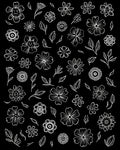 Floral Sketch White Daisy Pattern Rug