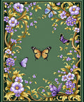 Whimsical Butterflies Floral Swirls Rug