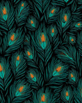 Emerald Feather Pattern Design Rug