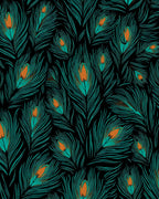 Emerald Feather Pattern Design Rug