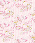 Pink Floral Pattern with Gold Accents Rug