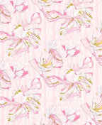 Pink Floral Pattern with Gold Accents Rug