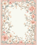 Soft Pink Cherry Blossom Floral Design Rug