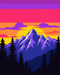 Vivid Sunset Mountain Scenery Rug