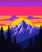Vivid Sunset Mountain Scenery Rug