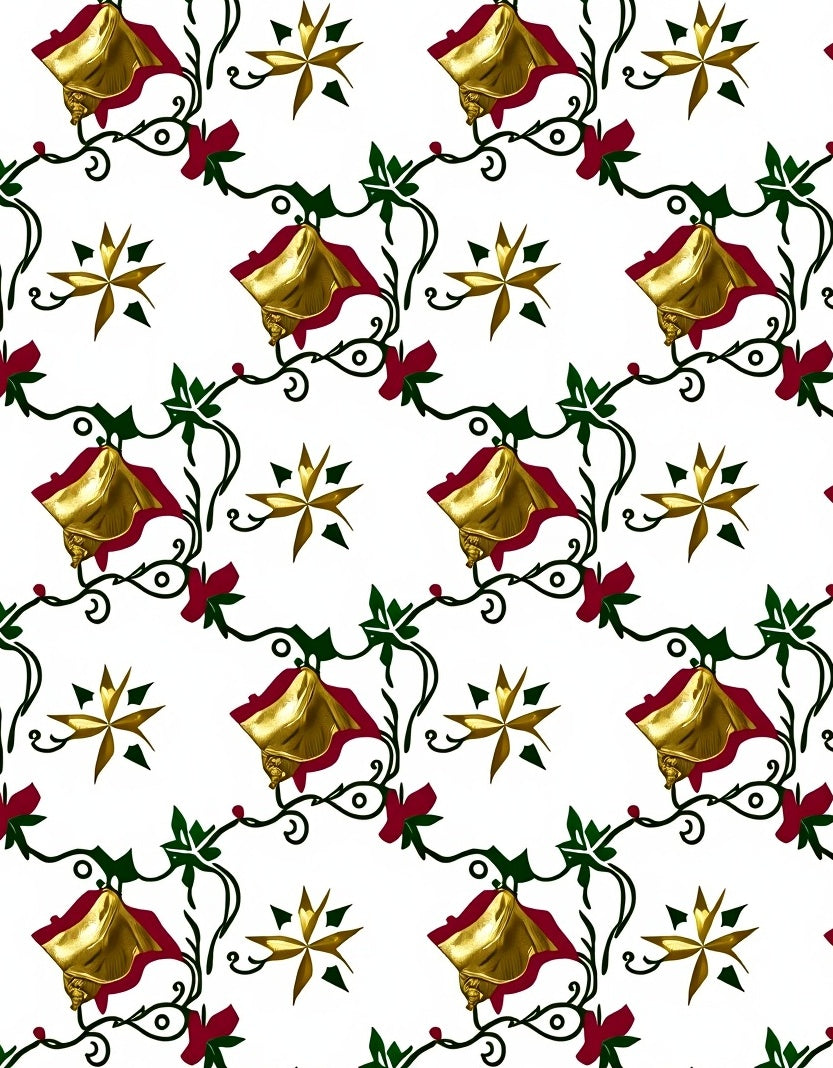 Golden Bells Green Vine Red Accent Rug