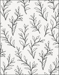 Botanical Black Line Art Branches Rug