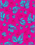 Vibrant Cyan Tropical Leaf Pattern Rug