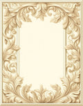 Ornate Floral Scrollwork Antique Frame Design Rug