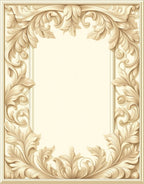 Ornate Floral Scrollwork Antique Frame Design Rug