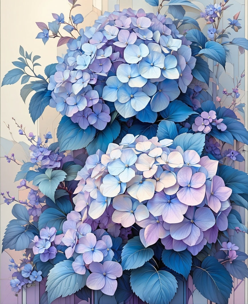 Pastel Hydrangea Bloom Pattern Rug