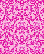 Hot Pink Floral Lace Pattern Rug
