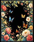 Vibrant Floral Butterflies Art Rug