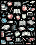 Educational Doodle Pattern Rug
