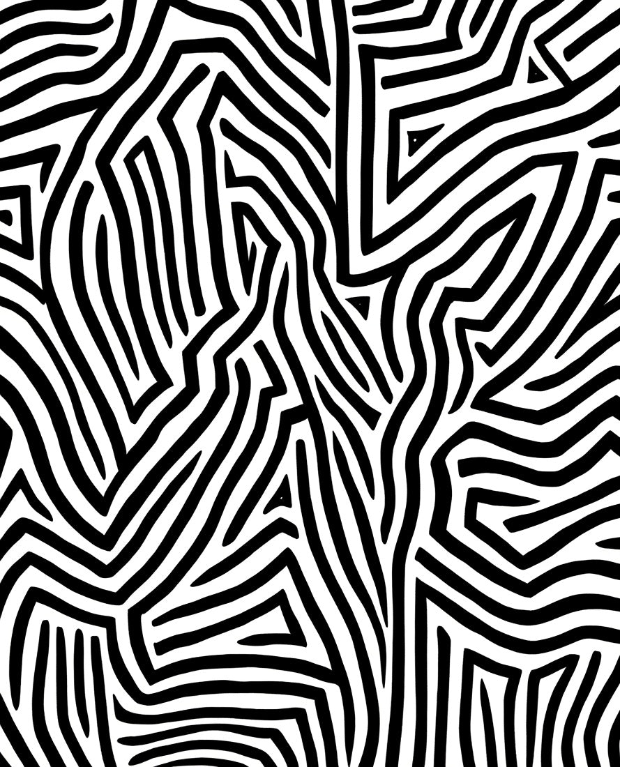 Abstract Bold Black White Stripe Rug