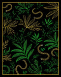 Lush Green Gold Vine Pattern Rug