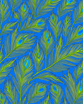 Peacock Feather Pattern Vivid Blue Rug