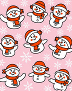 Whimsical Snowman Orange Hat Scarf Rug