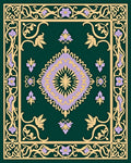 Elegant Floral Border Repeating Pattern Rug