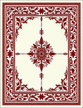 Rich Red Floral Intricate Pattern Rug