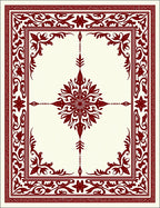 Rich Red Floral Intricate Pattern Rug