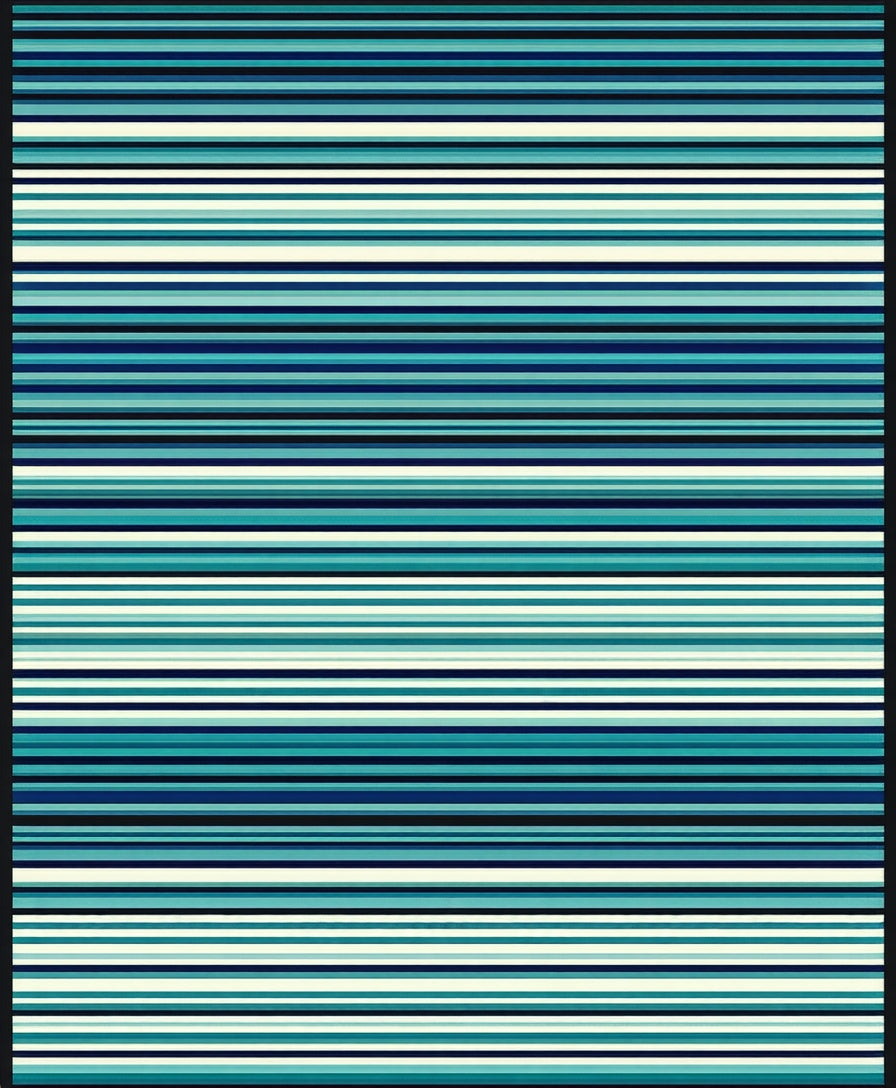 Ocean Blue Striped Modern Design Rug