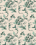 Elegant Teal Floral Vine Pattern Rug