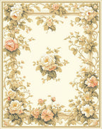 Classic Floral Vine Intricate Pattern Rug