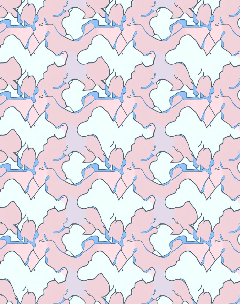 Soft Abstract Organic Shapes Pattern Rug