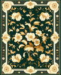 Ornate Floral Garden Pattern Rug