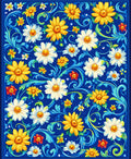 Charming Floral Scroll Pattern Rug