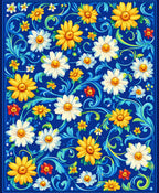 Charming Floral Scroll Pattern Rug