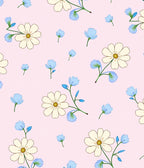 Delicate Floral Pattern with Blue Accents Rug