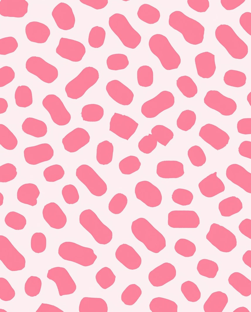 Pink Blob and Spot Pattern Rug