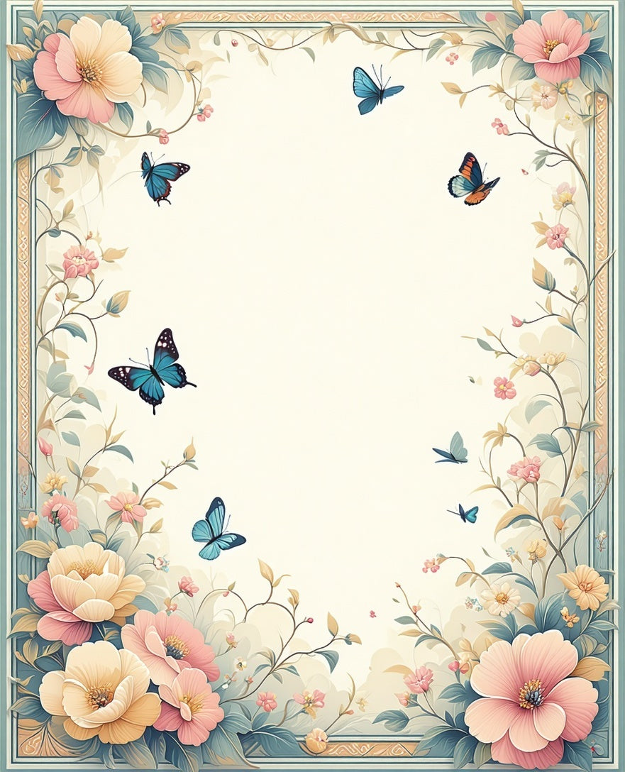 Floral And Butterfly Swirls Rug