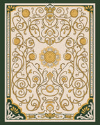 Elegant Gold Vine Floral Pattern Rug