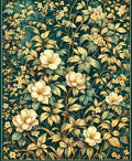 Cream Floral Botanical Pattern Tapestry Rug