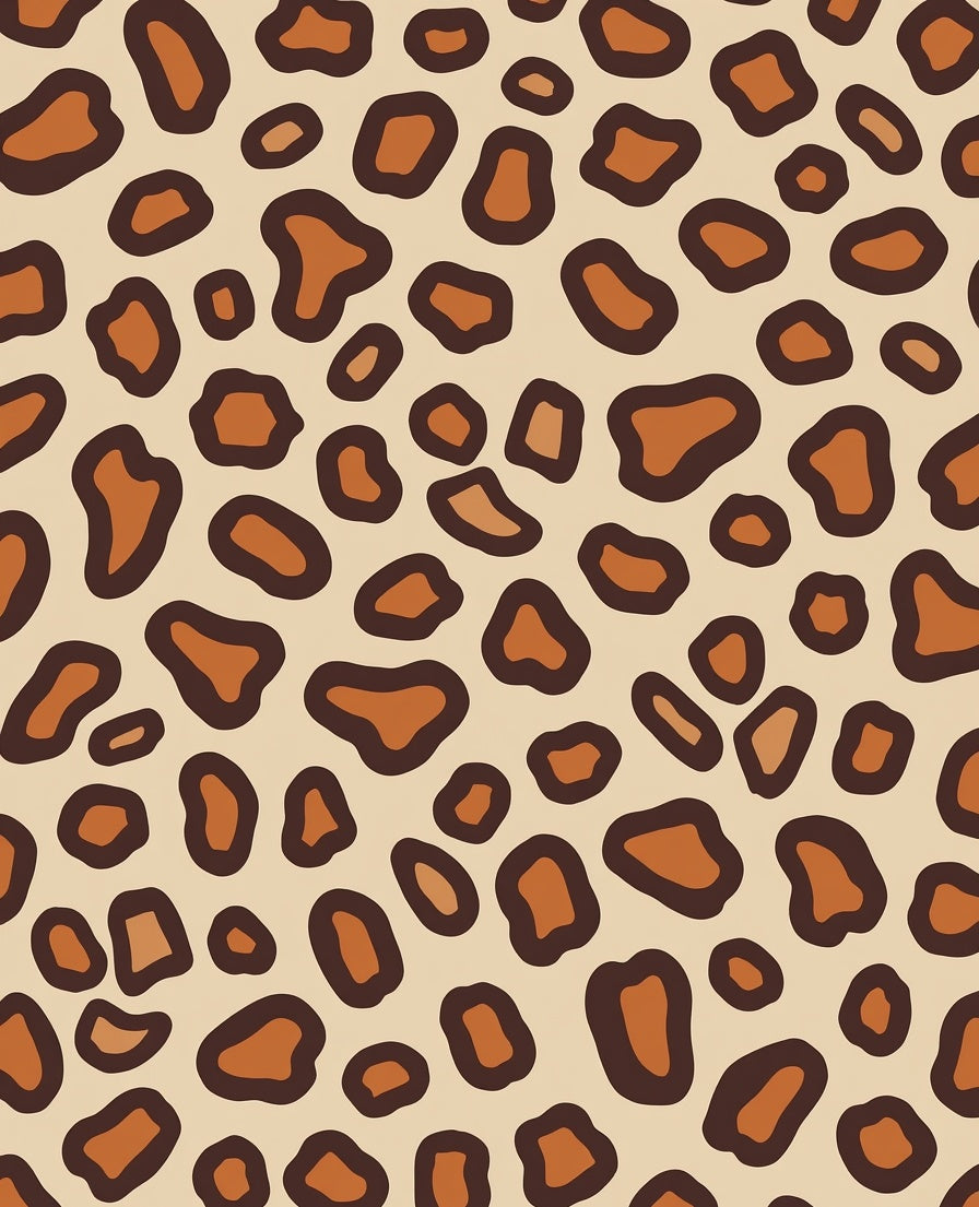 Brown Tan Animal Spot Pattern Rug