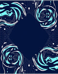 Deep Blue Aqua Swirl Bloom Rug