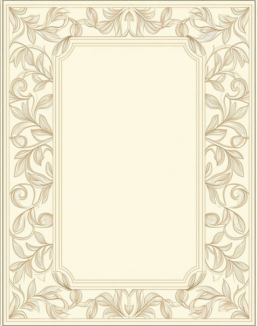 Elegant Floral Vine Border Rug