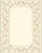 Elegant Floral Vine Border Rug