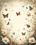 Whimsical Butterfly Floral Garden Design Rug