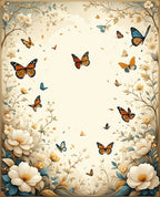 Whimsical Butterfly Floral Garden Design Rug