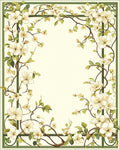 Elegant Cream Floral Vine Design Rug