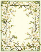 Elegant Cream Floral Vine Design Rug