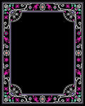 Ornate Floral Border With Pink Accents Rug