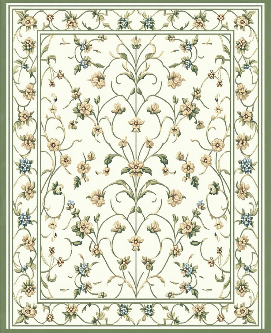 Elegant Floral Vine Pattern Rug